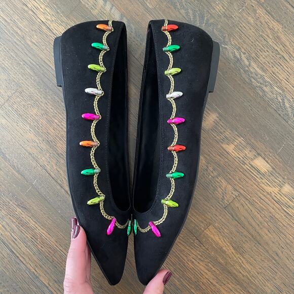 Katy Perry Shoes Women's The Hollie Christmas Flat Ballet Black 7.5 - Picture 6 of 9